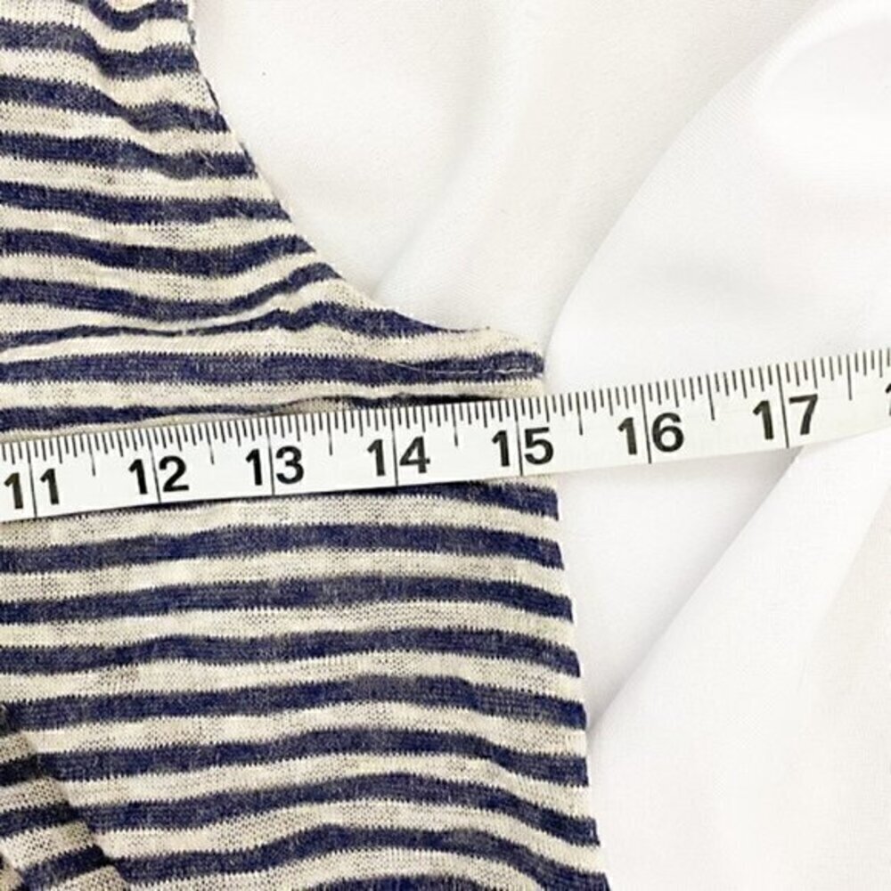 Anthropologies W5 Stripped High Low‎ Top Navy Blue White Small - Picture 11 of 11